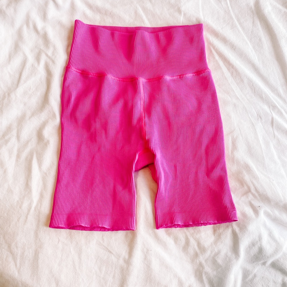 GAP Bright Pink Ribbed Bike Shorts
